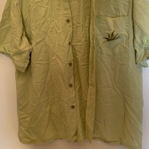BAMBOO Cay Light Green Resort Shirt Size M